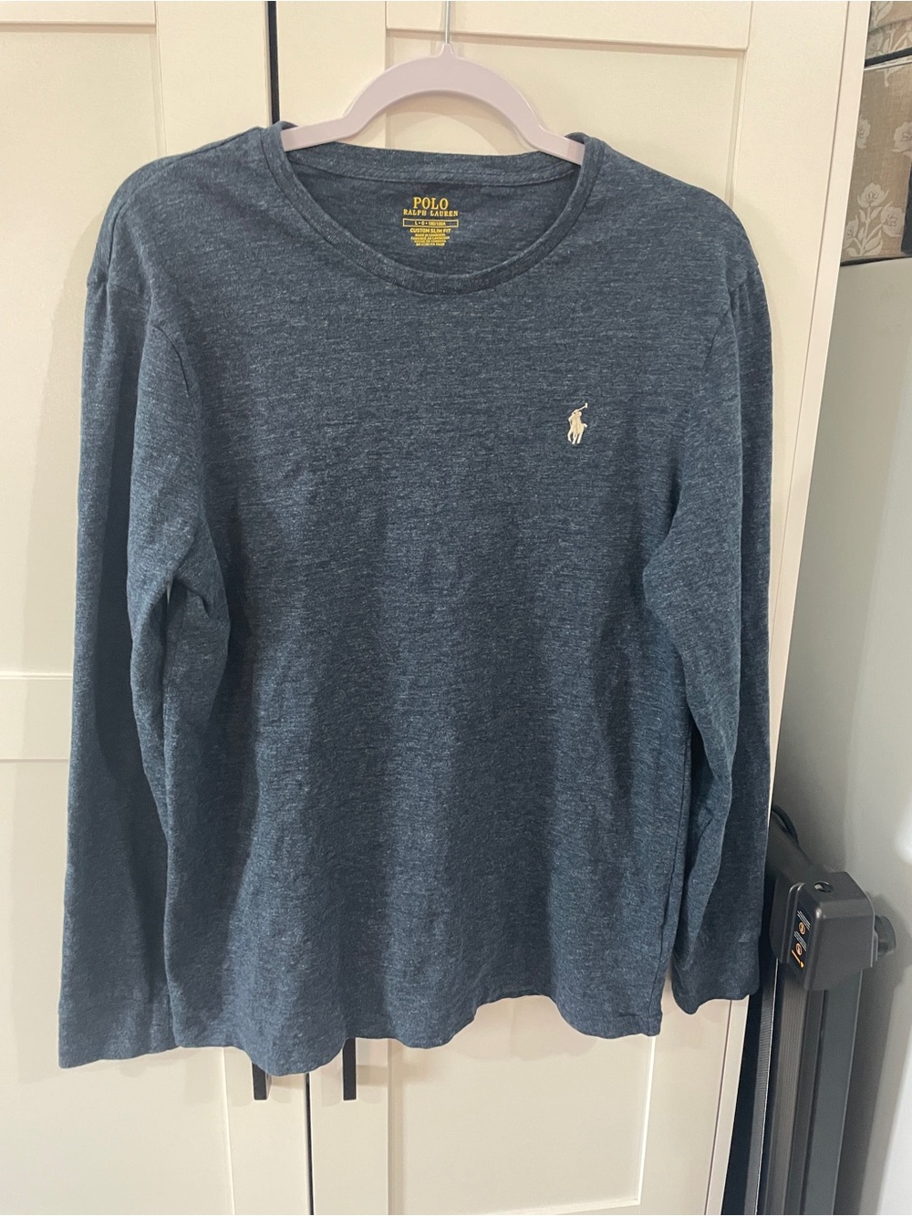 Polo Ralph Lauren Pony Men’s Long-Sleeve Crewneck - Heather Blue Sz L